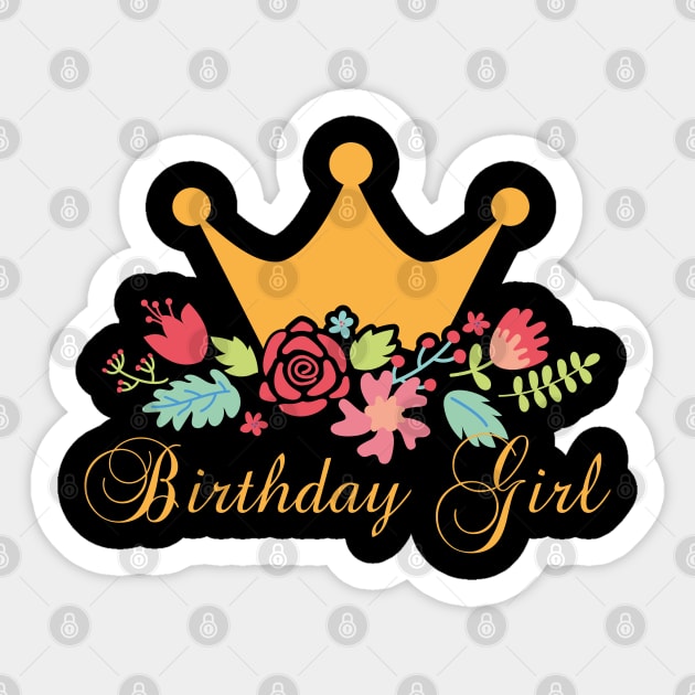 Floral Crown Birthday Girl Sticker by ArtedPool